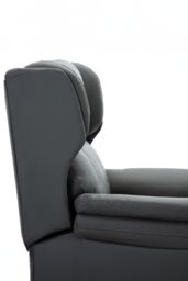 More4Homes Oakford Single Motor Rise Recliner Bonded Leather Wingback Chair in Grey - thumbnail 5