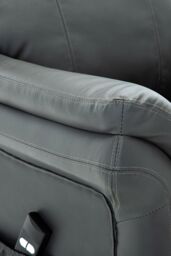 More4Homes Oakford Single Motor Rise Recliner Bonded Leather Wingback Chair in Grey - thumbnail 6