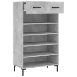 Berkfield Home Shoe Cabinet Concrete Grey 60x35x105 cm Engineered Wood - Size: 60 x 35 x 105 cm - thumbnail 5