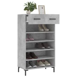 Berkfield Home Shoe Cabinet Concrete Grey 60x35x105 cm Engineered Wood - Size: 60 x 35 x 105 cm - thumbnail 4