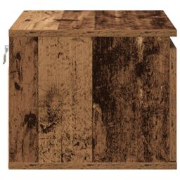 Berkfield Home Bedside Cabinet with LED Wall-Mounted Old Wood 50x36x30 cm in Brown - Size: 50 x 36 x 30 cm - thumbnail 7