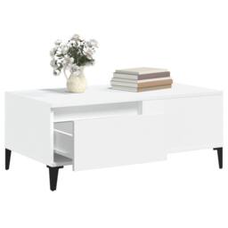 Berkfield Home Sturdy Coffee Table White 90x50x36.5 cm Engineered Wood - thumbnail 5