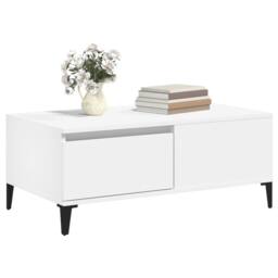 Berkfield Home Sturdy Coffee Table White 90x50x36.5 cm Engineered Wood - thumbnail 4