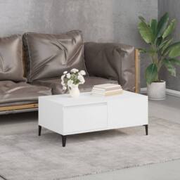 Berkfield Home Sturdy Coffee Table White 90x50x36.5 cm Engineered Wood - thumbnail 2