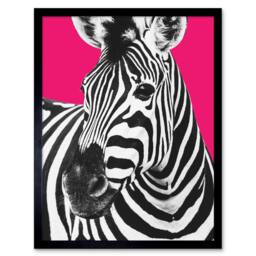 "Wee Blue Coo Zebra Modern Pink Living Room Kitchen Home Decor 12x16"" Framed Art - Size: W12"" x H16""" - thumbnail 1