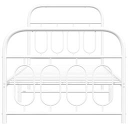 Berkfield Home Metal Bed Frame without Mattress with Footboard White 80x200cm - Size: 80x200 cm - thumbnail 4