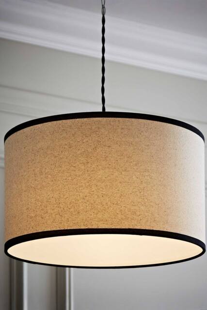 ValueLights Eva Natural Linen 35cm Ceiling Floor Table Medium Drum Lamp Shade - image 1