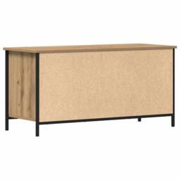Berkfield Home TV Cabinet Artisan Oak 100x40x50 cm Engineered Wood & Steel in Brown - Size: 100 x 40 x 50 cm - thumbnail 8