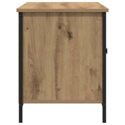 Berkfield Home TV Cabinet Artisan Oak 100x40x50 cm Engineered Wood & Steel in Brown - Size: 100 x 40 x 50 cm - thumbnail 7