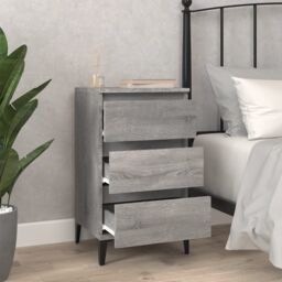Berkfield Home Bedside Cabinet Grey Sonoma 40x35x70 cm Engineered Wood - Size: 40 x 35 x 70 cm - thumbnail 3