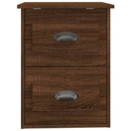 Berkfield Home Elegant Wall-mounted Bedside Cabinets 2 pcs Brown Oak 41.5x36x53cm - Size: 41.5x36x53 cm - thumbnail 9