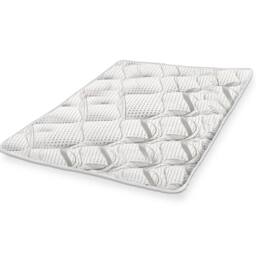 The White Stone Breathable Mattress Topper, 5 cm Height, Ergonomic & Anti-dust Mite - 130 x 200 cm in White - Size: Double