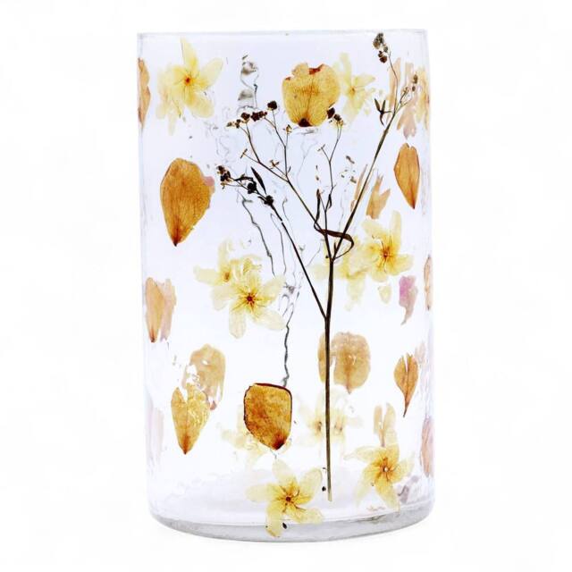 Serenityy Natural Floral Glass Candle Holder & Vase - Rose - 19x11 cm in Clear - Size: 21 cm x 15 cm - image 1