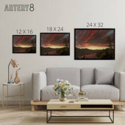 "Artery8 Church Twilight In The Wilderness Framed Canvas Wall Art Print in Brown - Size: W12"" x H16""" - thumbnail 4