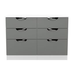 Ready Assembled 2 U Holborn 6 Drawer Wide Chest (Ready Assembled) in Dark Grey - thumbnail 1