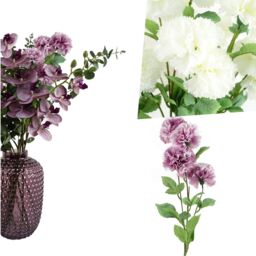 Pegdev Pack of 6 70cm Artificial Pink Carnation Stems with Silk Flowers - thumbnail 4