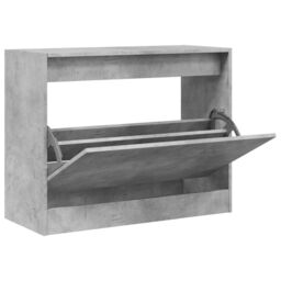 Berkfield Home Shoe Cabinet Concrete Grey 80x34x63 cm Engineered Wood - Size: 80 x 34 x 63 cm - thumbnail 2