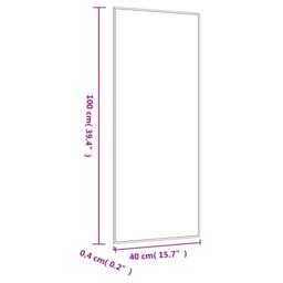 Berkfield Home Wall Mirror 40x100 cm Glass Rectangle in Silver - thumbnail 6