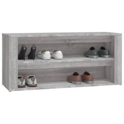 Berkfield Home Shoe Rack Grey Sonoma 100x35x45 cm Engineered Wood - Size: 100 x 35 x 45 cm - thumbnail 4