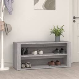 Berkfield Home Shoe Rack Grey Sonoma 100x35x45 cm Engineered Wood - Size: 100 x 35 x 45 cm - thumbnail 2