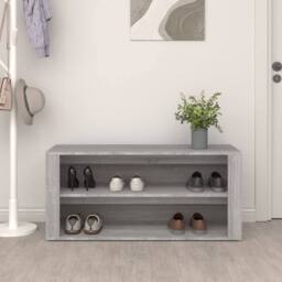 Berkfield Home Shoe Rack Grey Sonoma 100x35x45 cm Engineered Wood - Size: 100 x 35 x 45 cm