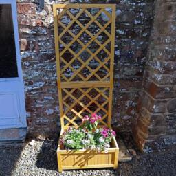 NESTLUNE Wooden Planter Raised Garden Bed Lattice T in Brown - Size: 1.25kg - thumbnail 5