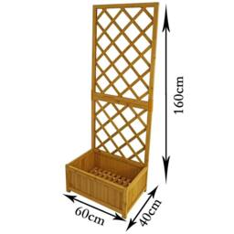 NESTLUNE Wooden Planter Raised Garden Bed Lattice T in Brown - Size: 1.25kg - thumbnail 2
