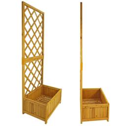 NESTLUNE Wooden Planter Raised Garden Bed Lattice T in Brown - Size: 1.25kg - thumbnail 3