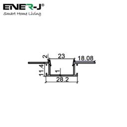 ENER-J 60x14.35mm Trimless Recessed Aluminium LED Profile 2m (4) in White - thumbnail 3