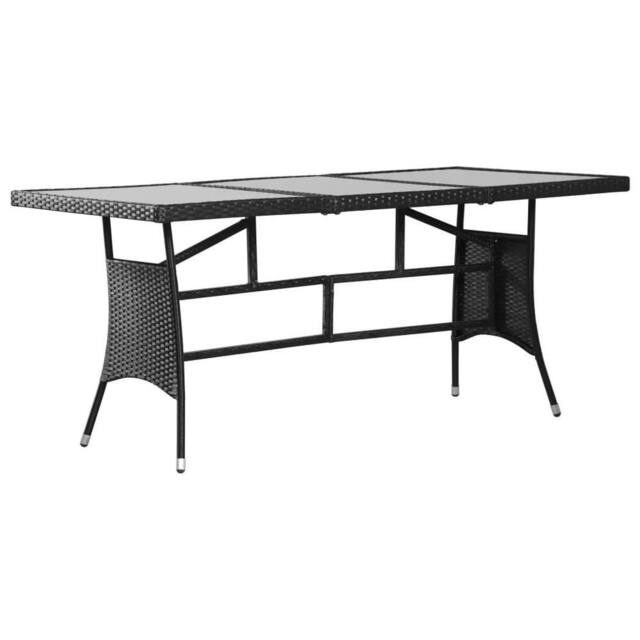 Berkfield Home Garden Table Black 170x80x74 cm Poly Rattan - Size: 170 x 80 x 74 cm - image 1