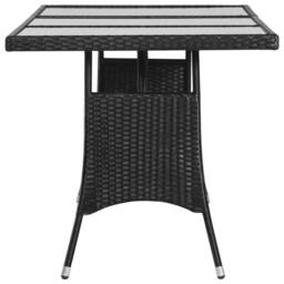 Berkfield Home Garden Table Black 170x80x74 cm Poly Rattan - Size: 170 x 80 x 74 cm - thumbnail 3