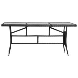 Berkfield Home Garden Table Black 170x80x74 cm Poly Rattan - Size: 170 x 80 x 74 cm - thumbnail 2
