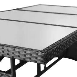Berkfield Home Garden Table Black 170x80x74 cm Poly Rattan - Size: 170 x 80 x 74 cm - thumbnail 4