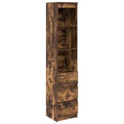 Berkfield Home Highboard Smoked Oak 37.5x35x180 cm Engineered Wood in Brown - thumbnail 2