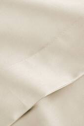 CHRISTY 400TC Luxury Cotton Sateen Plain Dye Bedding Flat Sheets in Light Beige - Size: Double - thumbnail 3