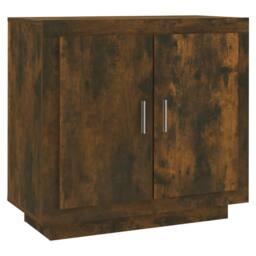 Berkfield Home Sideboard Smoked Oak 80x40x75 cm Engineered Wood in Brown - Size: 80 x 40 x 75 cm - thumbnail 2