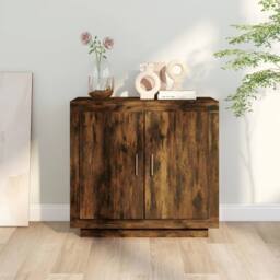 Berkfield Home Sideboard Smoked Oak 80x40x75 cm Engineered Wood in Brown - Size: 80 x 40 x 75 cm - thumbnail 3