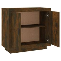 Berkfield Home Sideboard Smoked Oak 80x40x75 cm Engineered Wood in Brown - Size: 80 x 40 x 75 cm - thumbnail 6