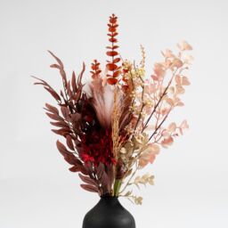 Scottish Everlastings Ltd 60cm Red & Brown Mixed Bouquet in 18.5cm Black Vase - thumbnail 2
