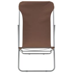 Berkfield Home Folding Beach Chairs 2 pcs Steel & Oxford Fabric Brown - thumbnail 3