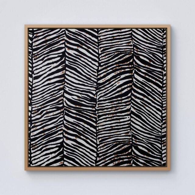 Warren Reed - Designer Zebra Pattern Framed Canvas in Light Brown - Size: w10 inch x h10 inch - image 1