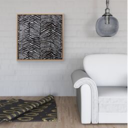 Warren Reed - Designer Zebra Pattern Framed Canvas in Light Brown - Size: w10 inch x h10 inch - thumbnail 2