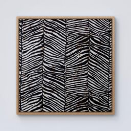 Warren Reed - Designer Zebra Pattern Framed Canvas in Light Brown - Size: w10 inch x h10 inch - thumbnail 1