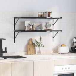 Berkfield Home Wall Shelves 2 pcs 100x40 cm Black Stainless Steel