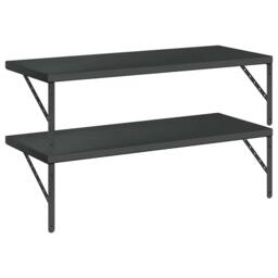 Berkfield Home Wall Shelves 2 pcs 100x40 cm Black Stainless Steel - thumbnail 7