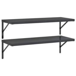 Berkfield Home Wall Shelves 2 pcs 100x40 cm Black Stainless Steel - thumbnail 3