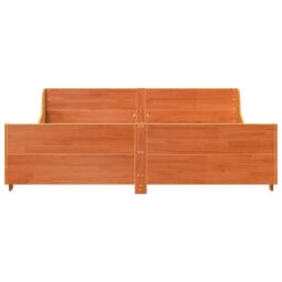Berkfield Home Bed Frame without Mattress Wax Brown 200x200 cm Solid Wood Pine - thumbnail 4