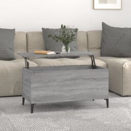 Berkfield Home Coffee Table Grey Sonoma 90x44.5x45 cm Engineered Wood - thumbnail 1