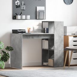 Berkfield Home Writing Desk Concrete Grey Engineered wood with a concrete finish