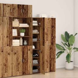 Berkfield Home Highboard Old Wood 30x42.5x185 cm Engineered Wood in Brown - thumbnail 4